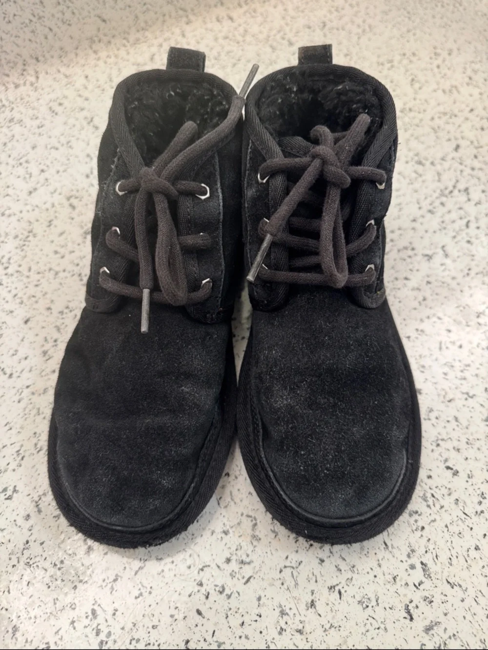 UGG Black Shearling-Lined Lace-Up Ankle Boot